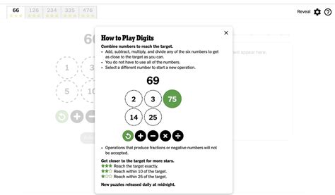 digits nyt answers